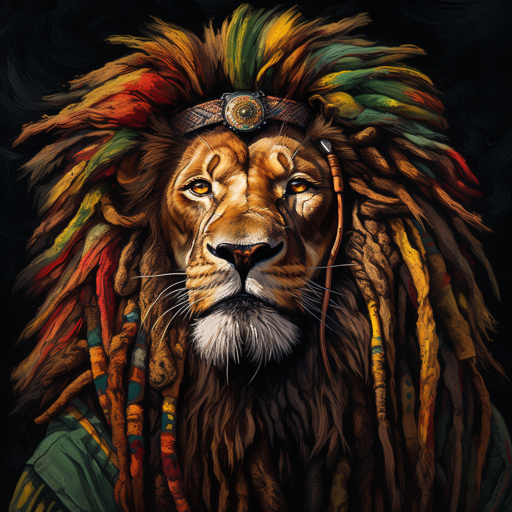 rastafari lion - midjourney